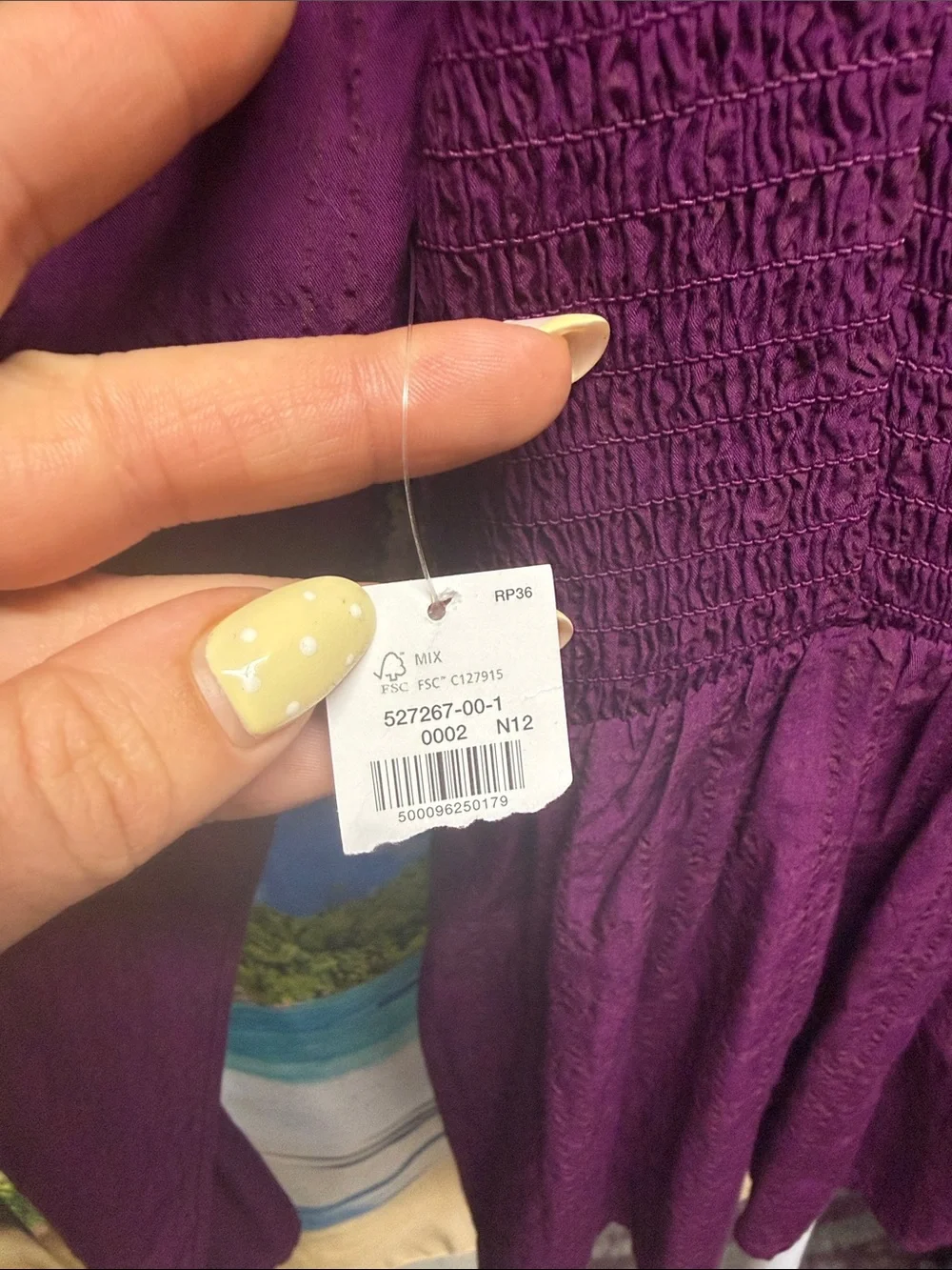 Old Navy Smocked Peplum Long-Sleeve Top - Purple NWT - Picture 3 of 4